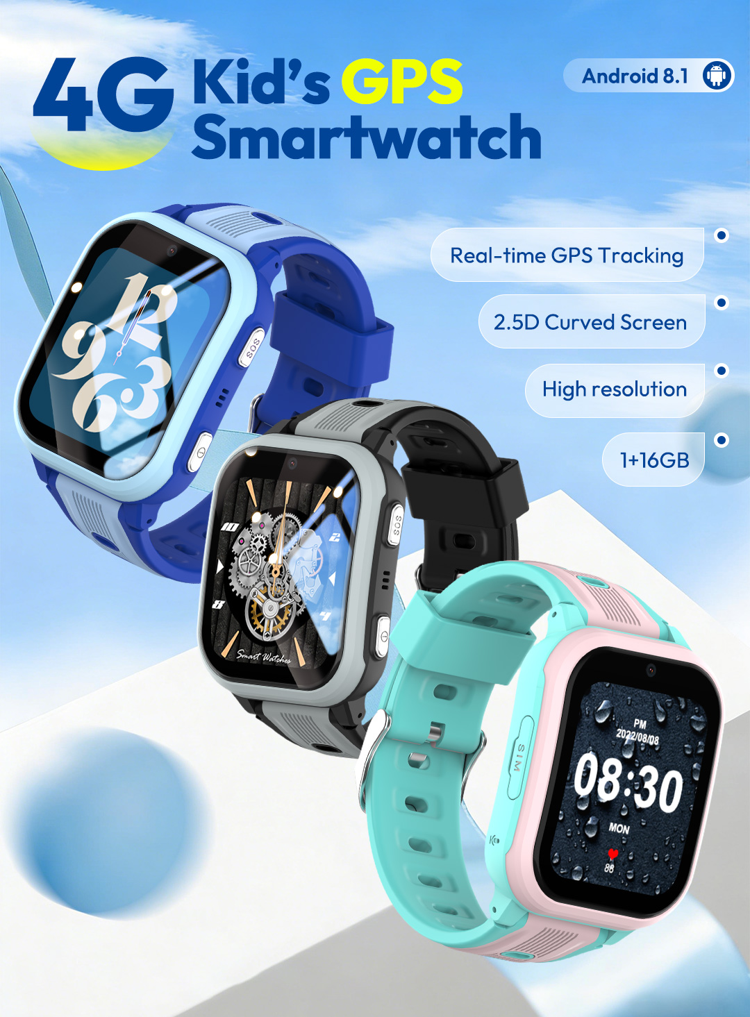 Smartwatch Watches Gift For Boys - KT41 Akıllı Saat - 4G Telefonlu