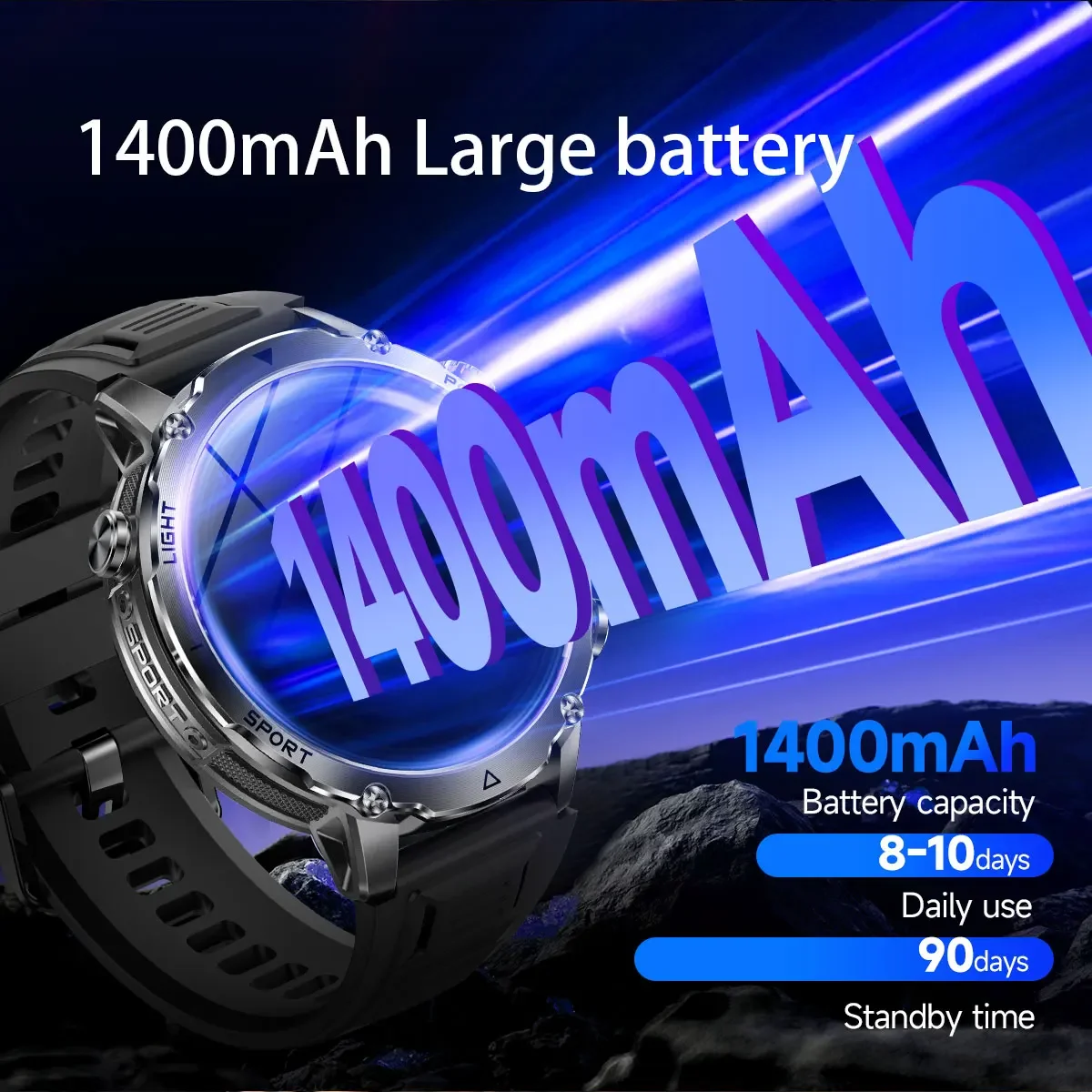 Marka + 1400mAh Büyük Pil Akıl - Smartwatch Watches Brands For Men incelemesi ve fiyatı