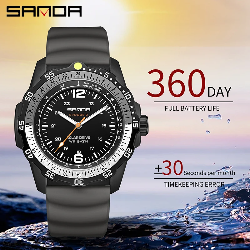 SANDA Lüks Yeni Erkek Güneş En - Solar Powered Watch incelemesi ve fiyatı