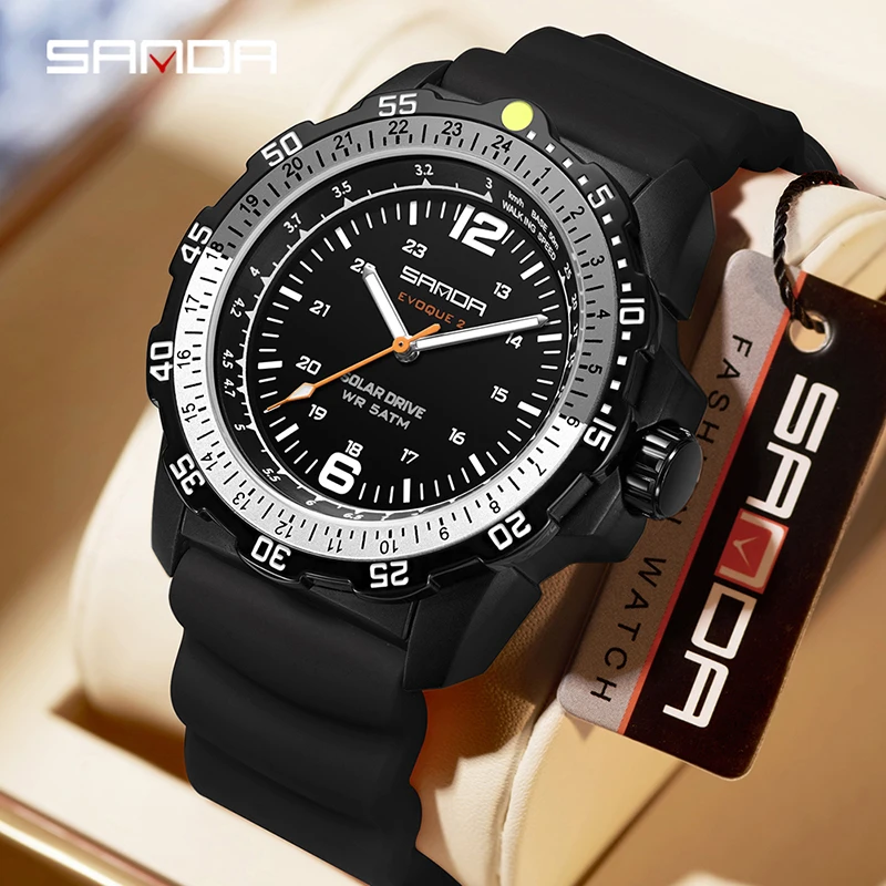 SANDA Lüks Yeni Erkek Güneş En - Solar Powered Watch incelemesi ve fiyatı