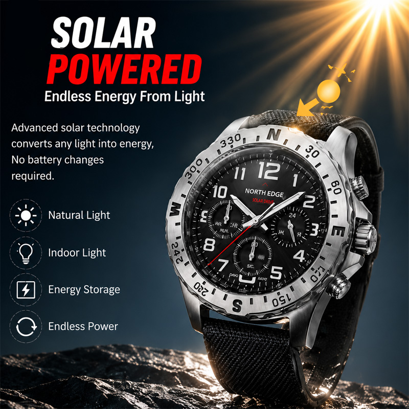 NORTH EDGE MACH 2 Erkek Saatle - Solar Powered Watch incelemesi ve fiyatı
