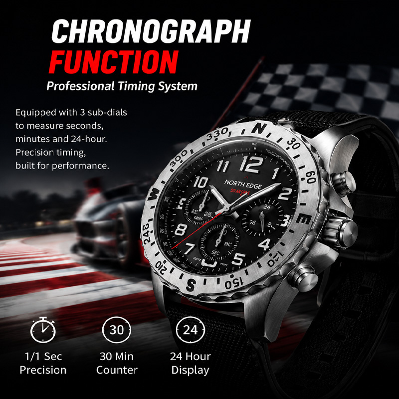 NORTH EDGE MACH 2 Erkek Saatle - Solar Powered Watch incelemesi ve fiyatı